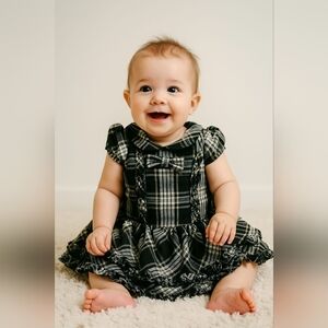 The Children's Place Black & gold Plaid Tutu Dress 12 months